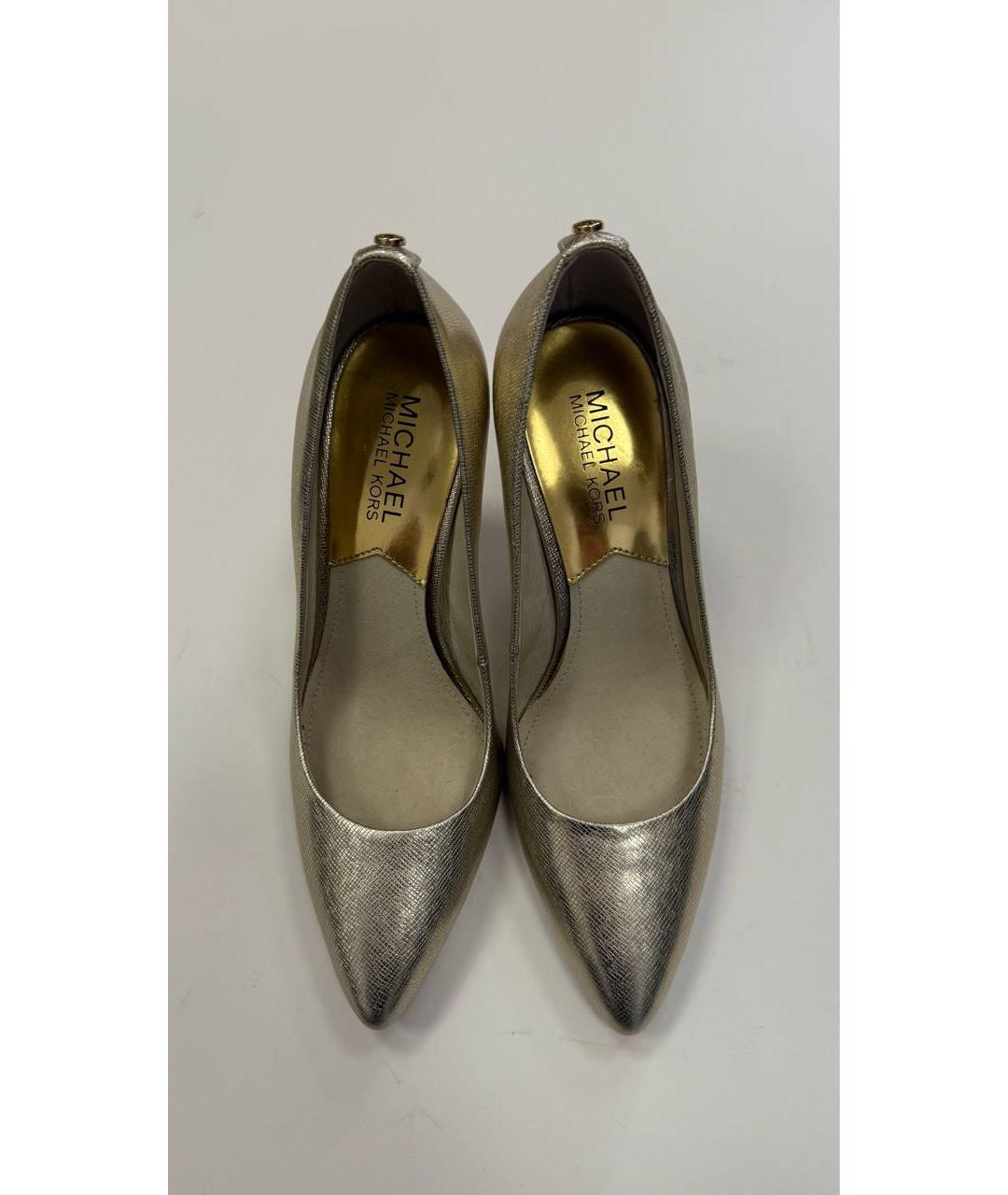 MICHAEL KORS Золотые кожаные туфли, фото 2