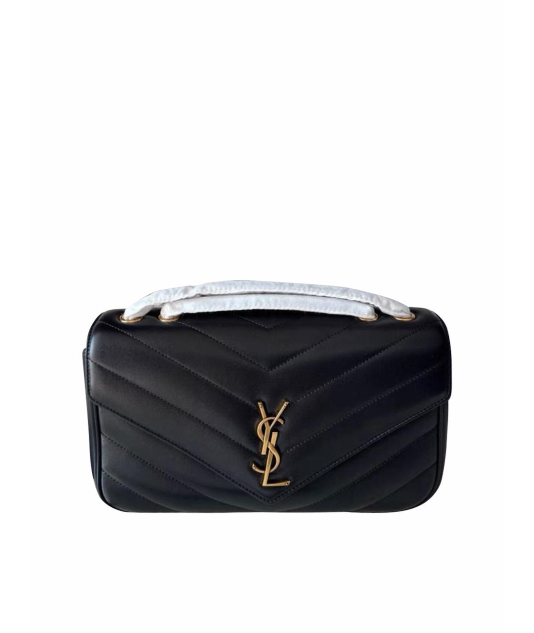 SAINT LAURENT Черная кожаная сумка через плечо, фото 1