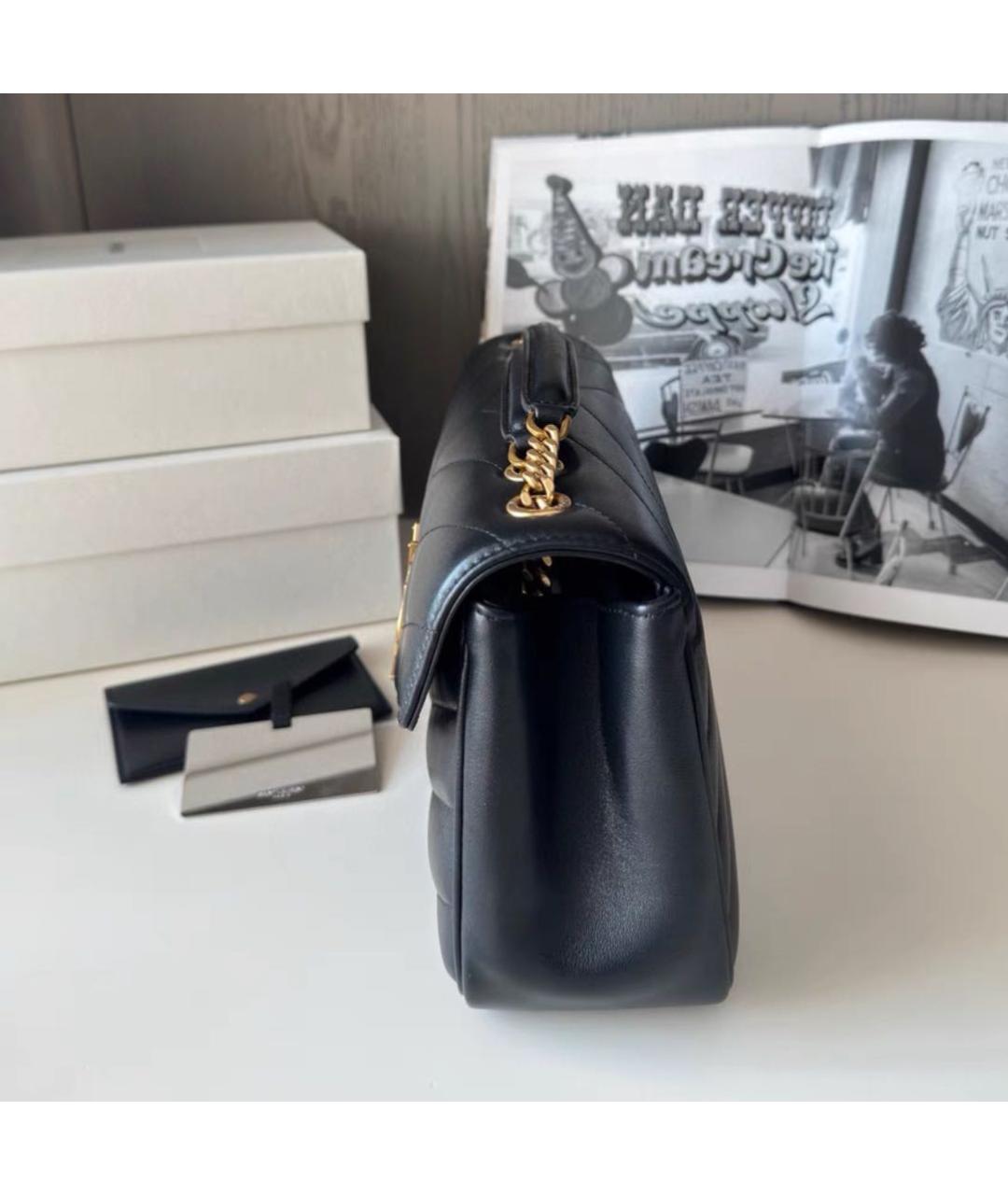 SAINT LAURENT Черная кожаная сумка через плечо, фото 2