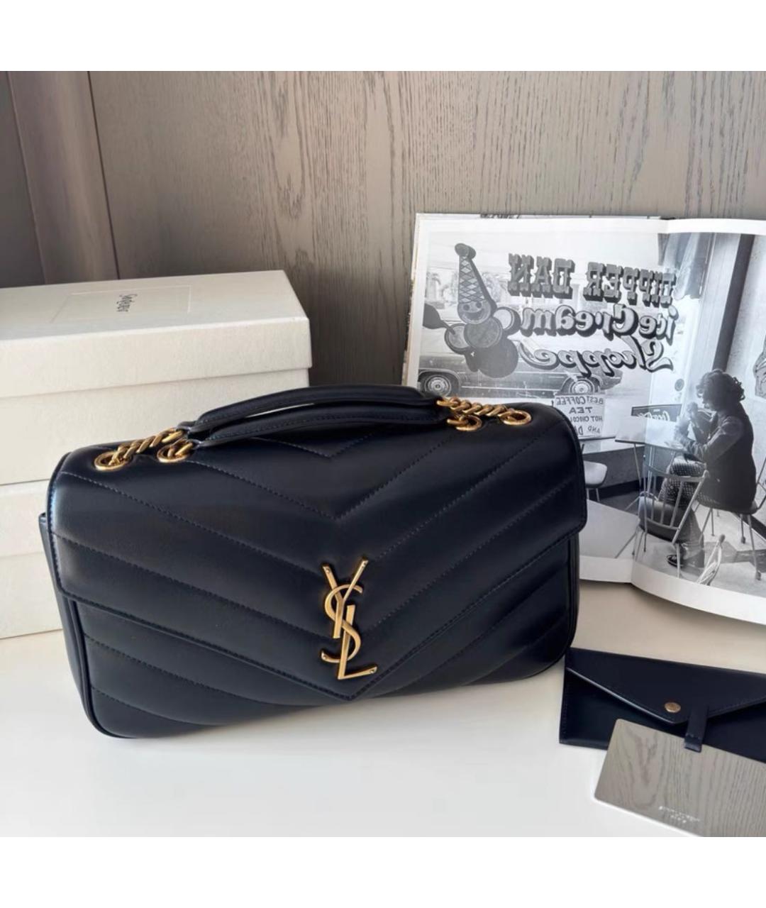SAINT LAURENT Черная кожаная сумка через плечо, фото 3