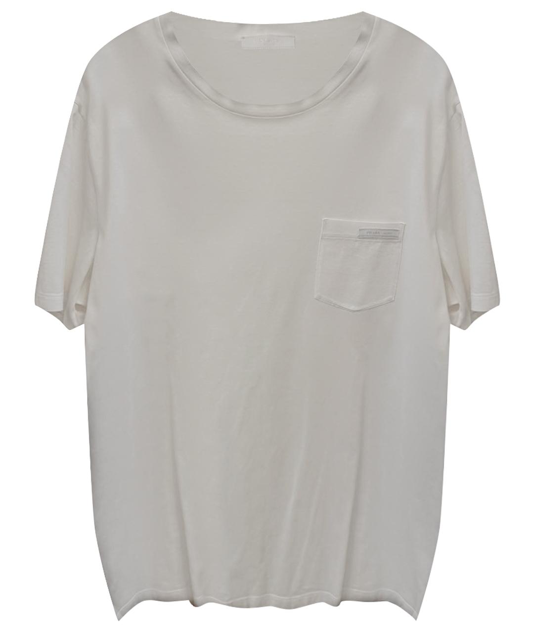 PRADA Белая хлопко-полиэстеровая футболка, фото 1