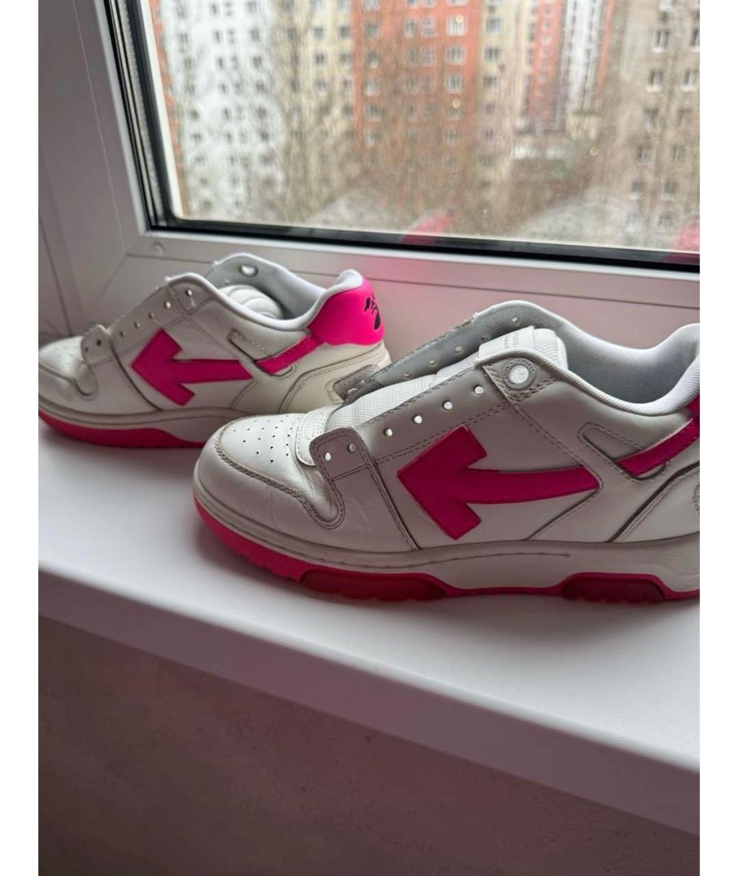 OFF-WHITE Белые кожаные кроссовки, фото 3