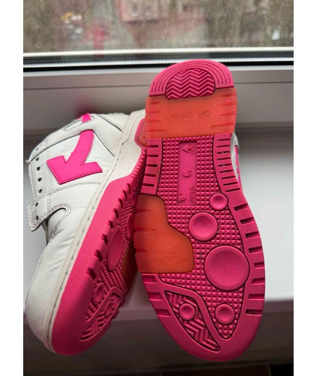 OFF-WHITE Белые кожаные кроссовки, фото 4