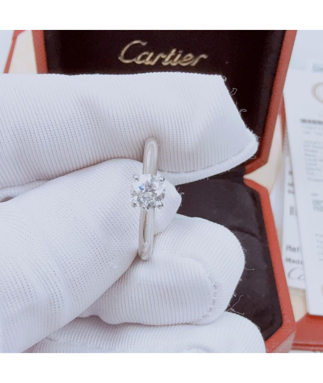 CARTIER Белое платиновое кольцо, фото 7