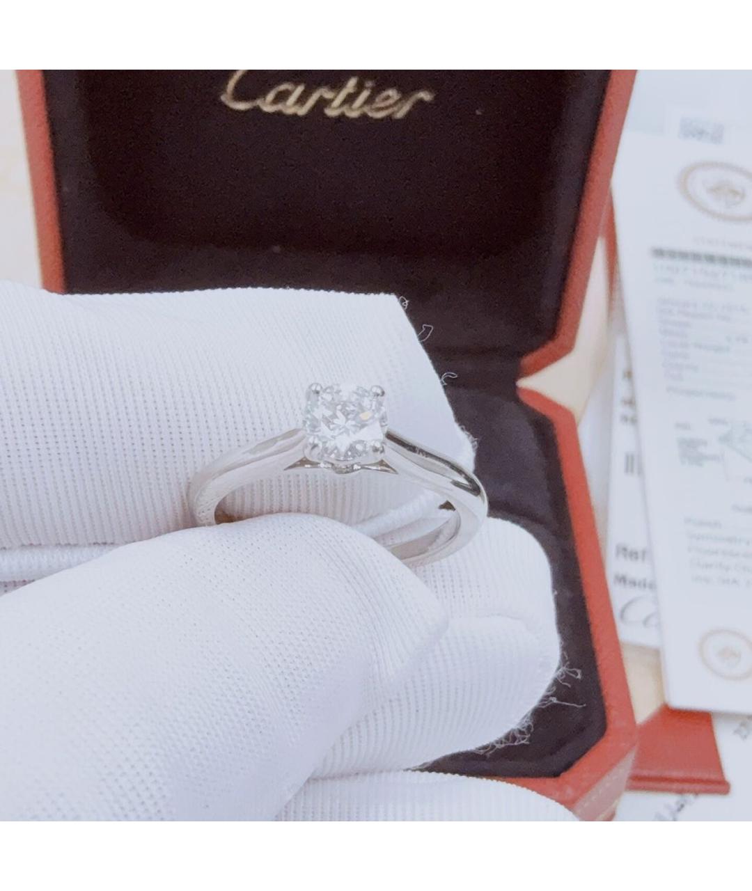 CARTIER Белое платиновое кольцо, фото 2