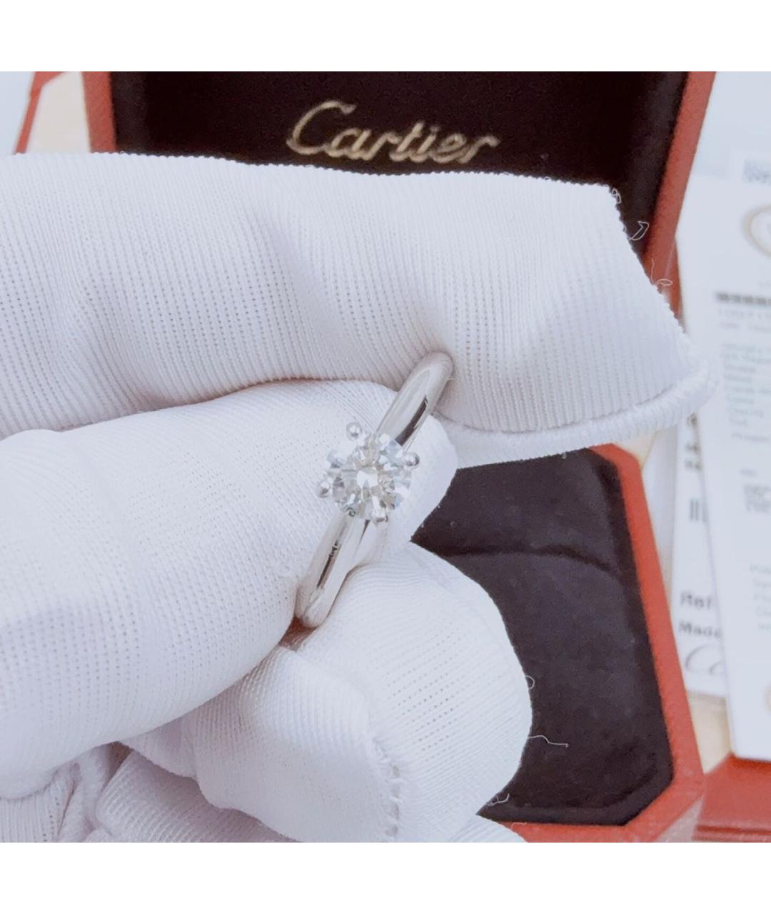 CARTIER Белое платиновое кольцо, фото 5