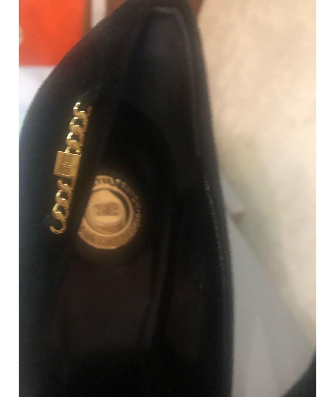 CELINE Черные замшевые лодочки на низком каблуке, фото 3