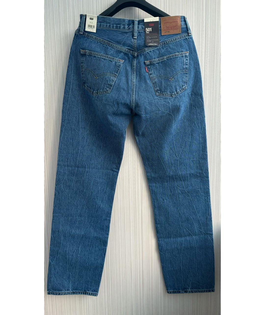 LEVI'S Синие хлопковые прямые джинсы, фото 2
