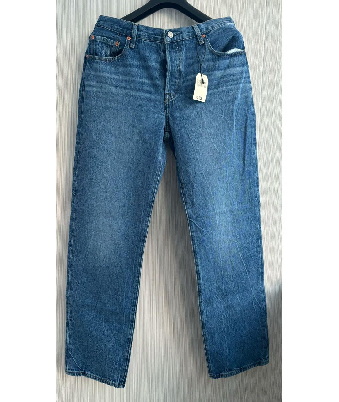 LEVI'S Синие хлопковые прямые джинсы, фото 9