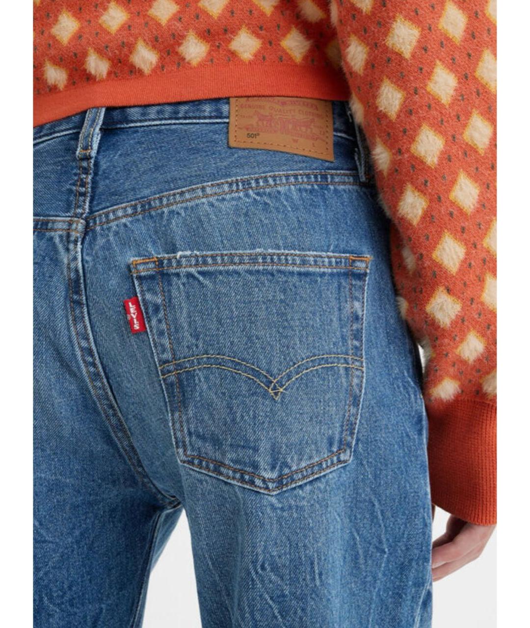 LEVI'S Синие хлопковые прямые джинсы, фото 7