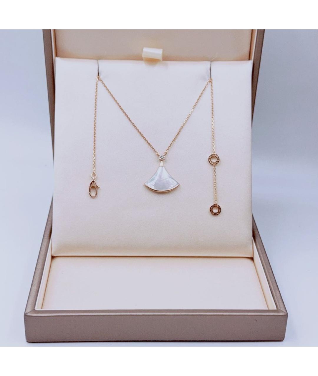 BVLGARI Белое колье из розового золота, фото 2