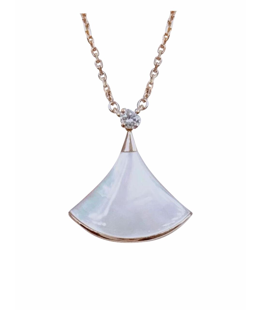 BVLGARI Белое колье из розового золота, фото 1