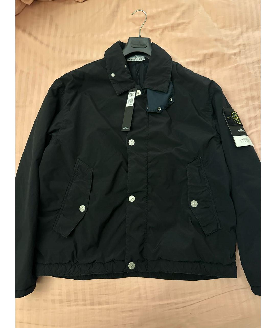 STONE ISLAND Темно-синяя хлопковая куртка, фото 3