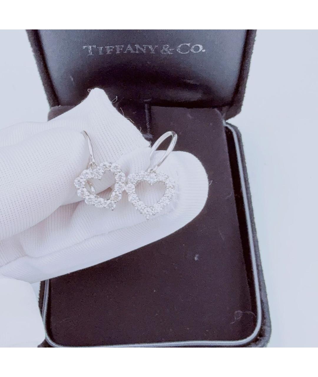 TIFFANY&CO Белые платиновые серьги, фото 4