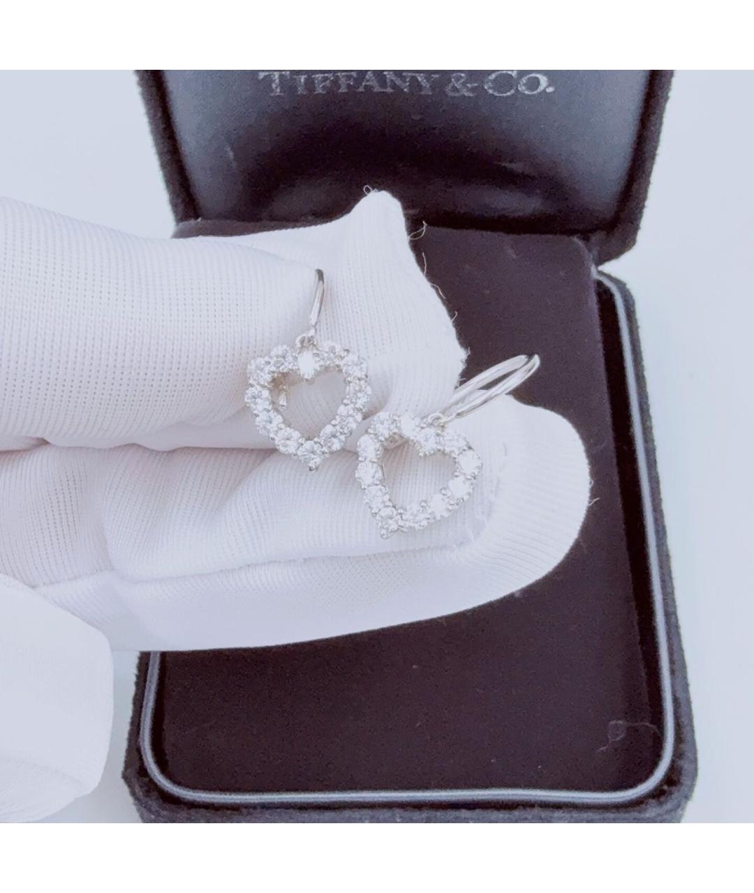 TIFFANY&CO Белые платиновые серьги, фото 2