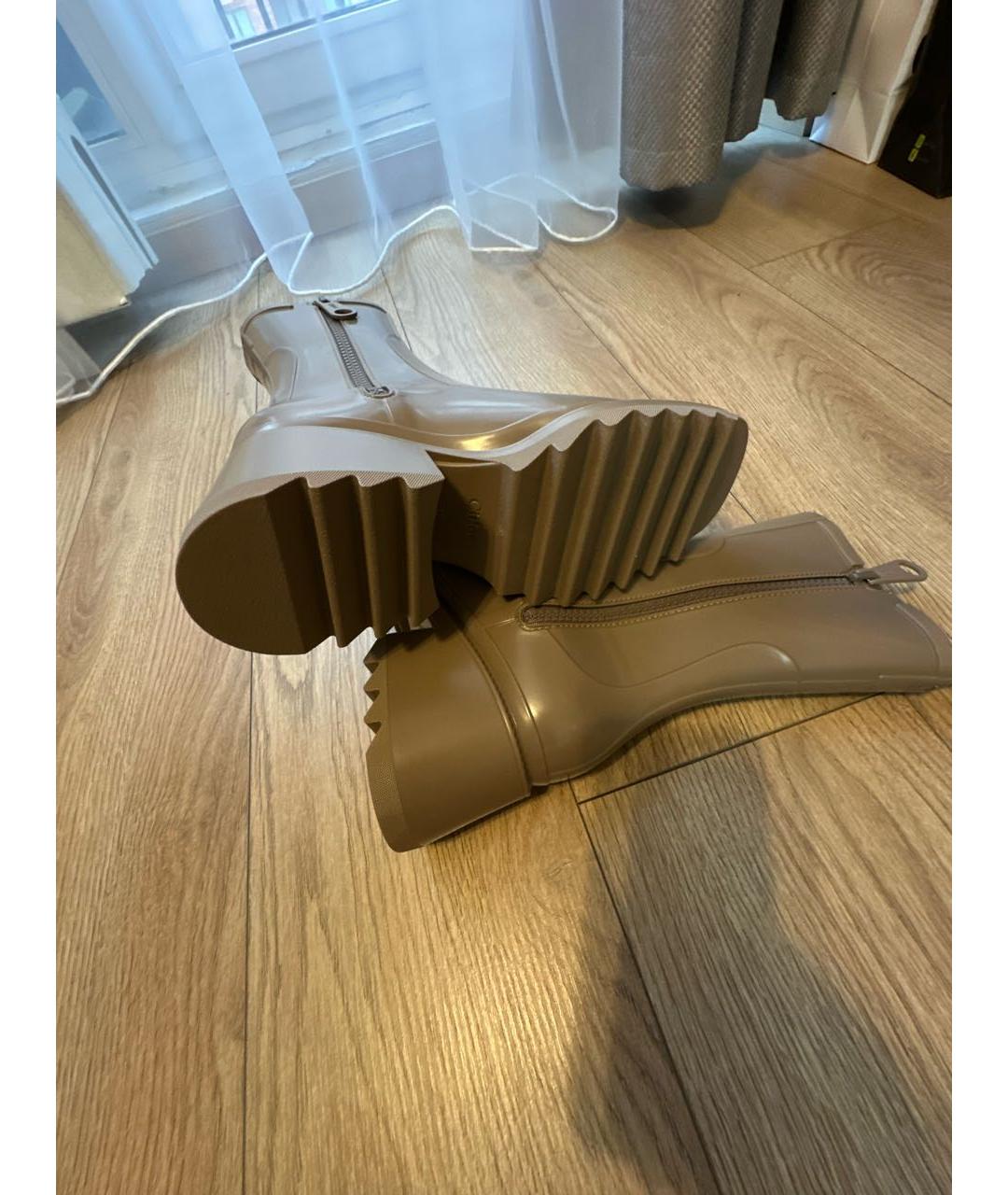 CHLOE Бежевые резиновые сапоги, фото 5