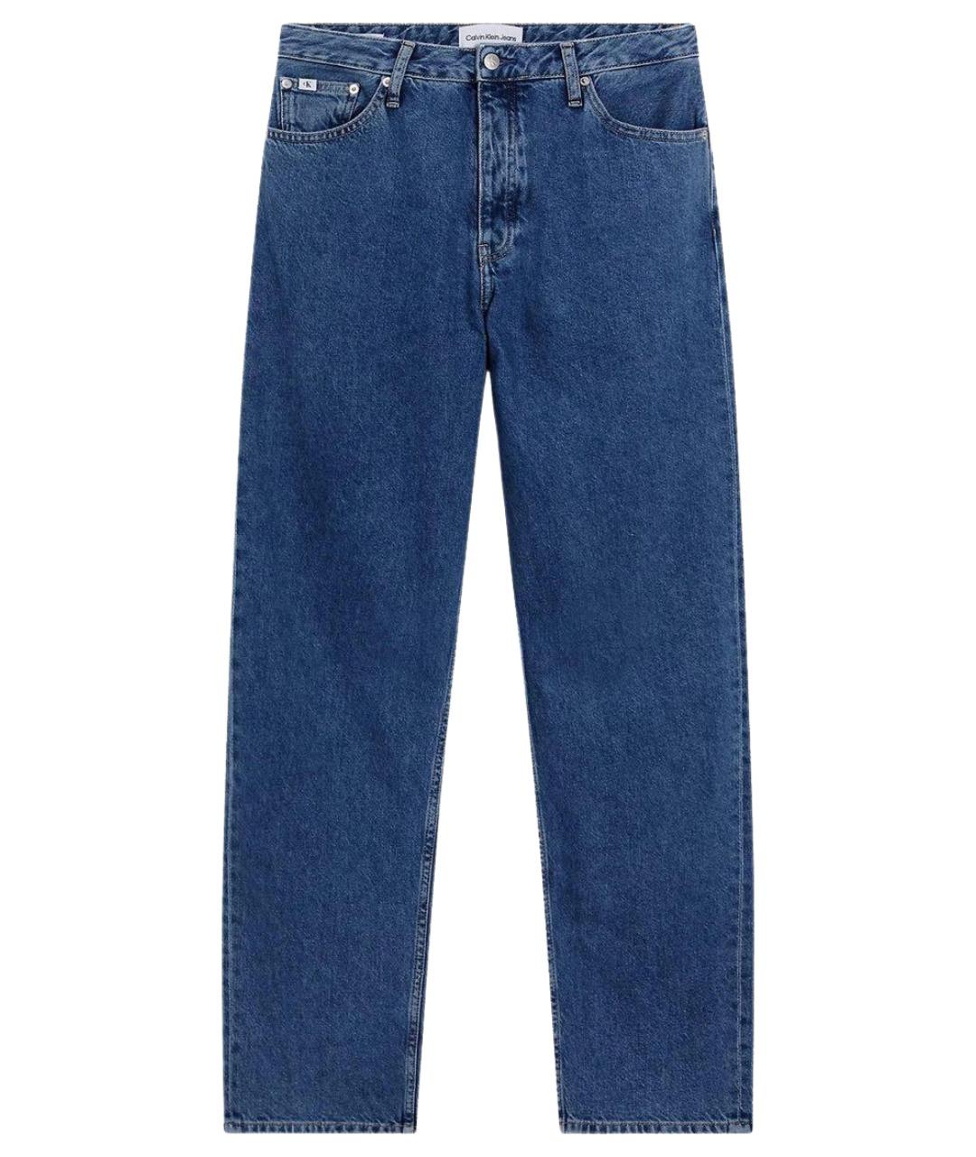 CALVIN KLEIN Синие хлопко-эластановые джинсы слим, фото 1