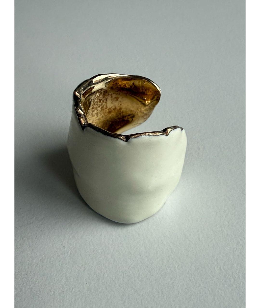 BOTTEGA VENETA Бежевое серебряное кольцо, фото 9