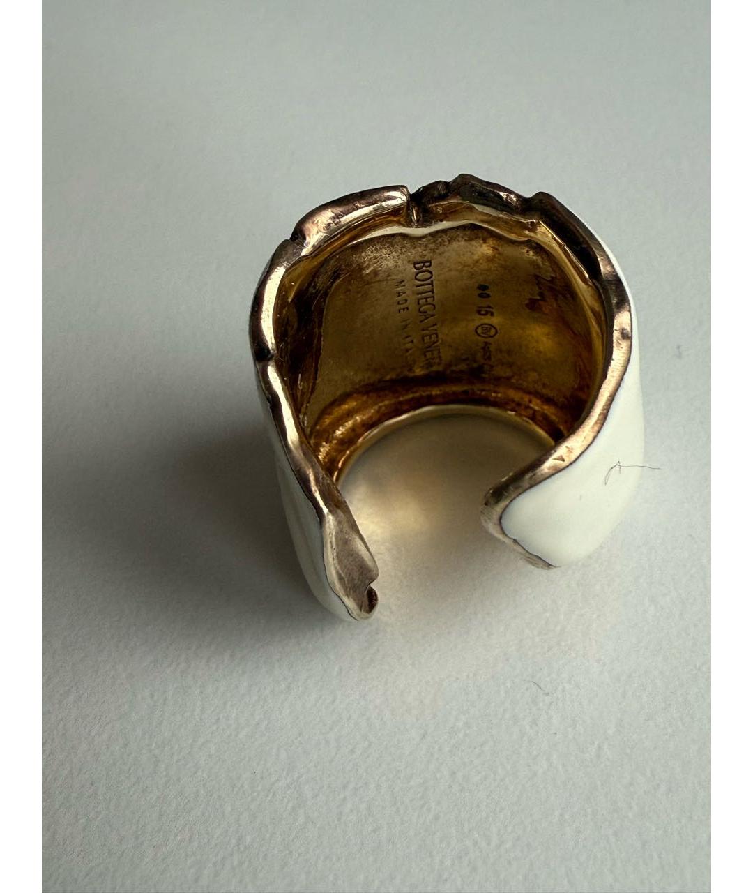 BOTTEGA VENETA Бежевое серебряное кольцо, фото 2