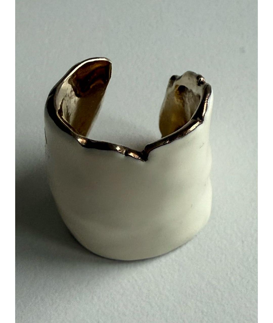 BOTTEGA VENETA Бежевое серебряное кольцо, фото 4