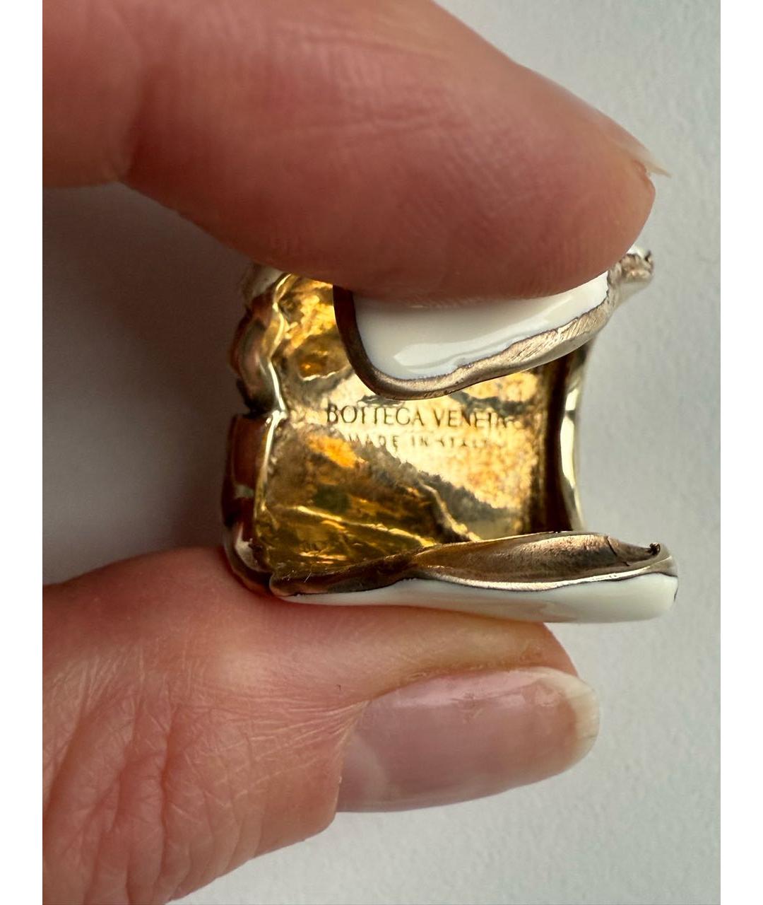 BOTTEGA VENETA Бежевое серебряное кольцо, фото 3