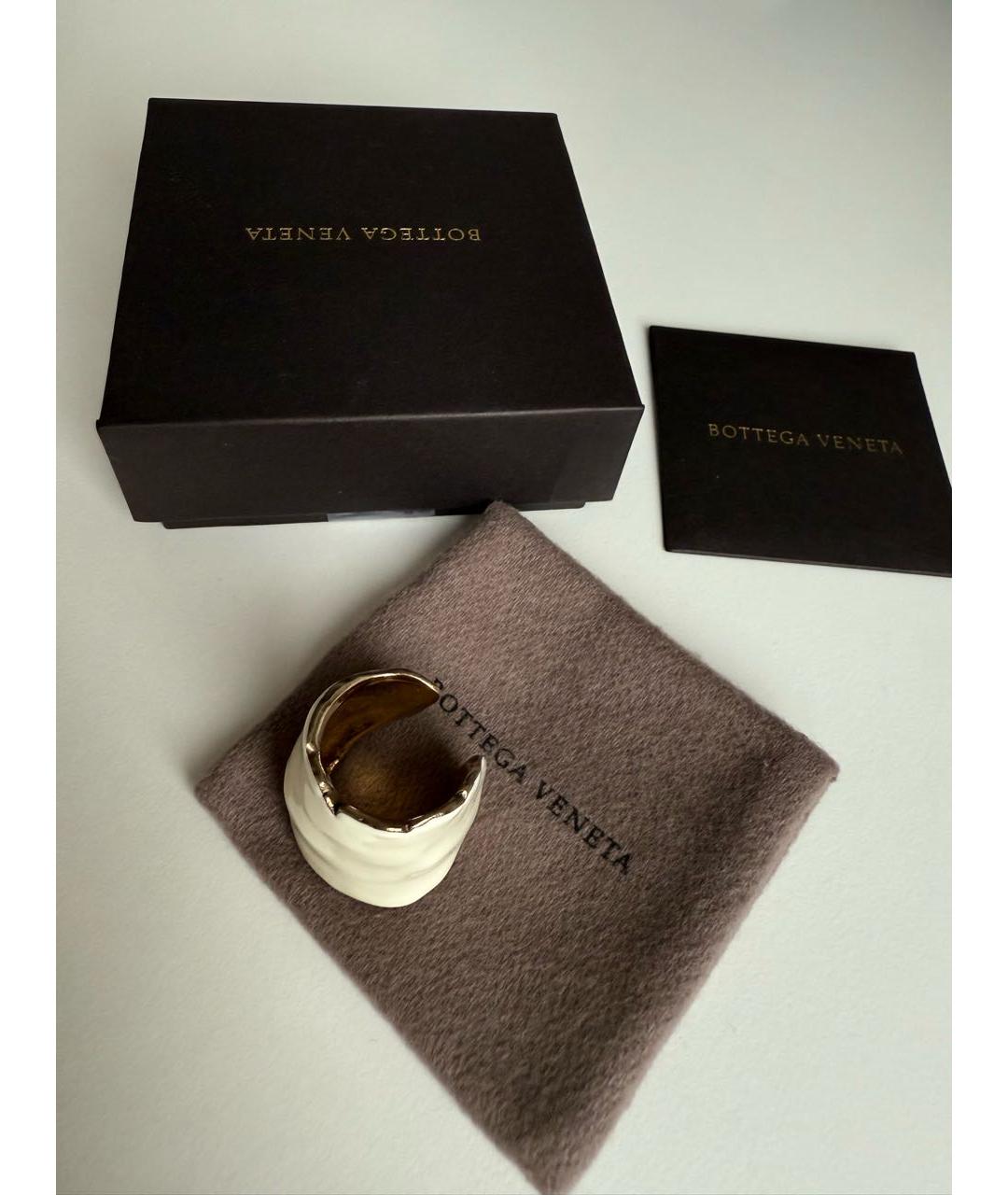 BOTTEGA VENETA Бежевое серебряное кольцо, фото 6