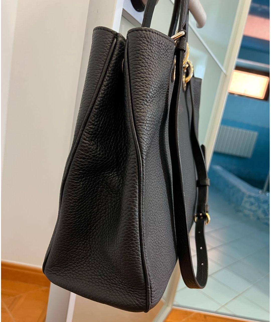 CHRISTIAN DIOR Черная кожаная сумка с короткими ручками, фото 3