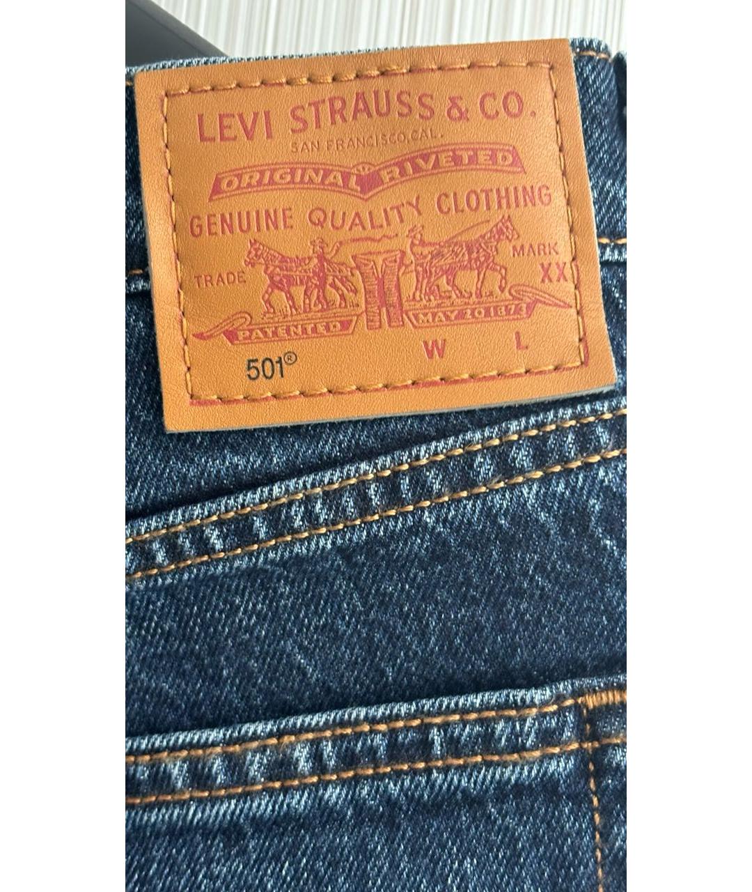 LEVI'S Синие хлопковые джинсы слим, фото 4
