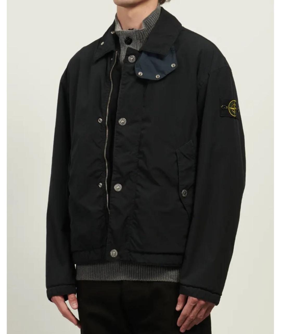 STONE ISLAND Темно-синяя полиамидовая куртка, фото 2