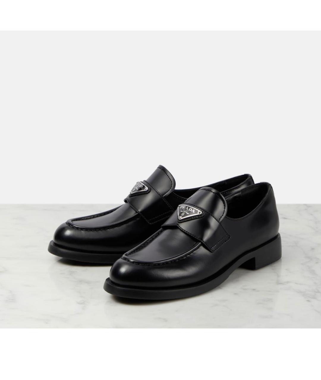 PRADA Черные кожаные лоферы, фото 2