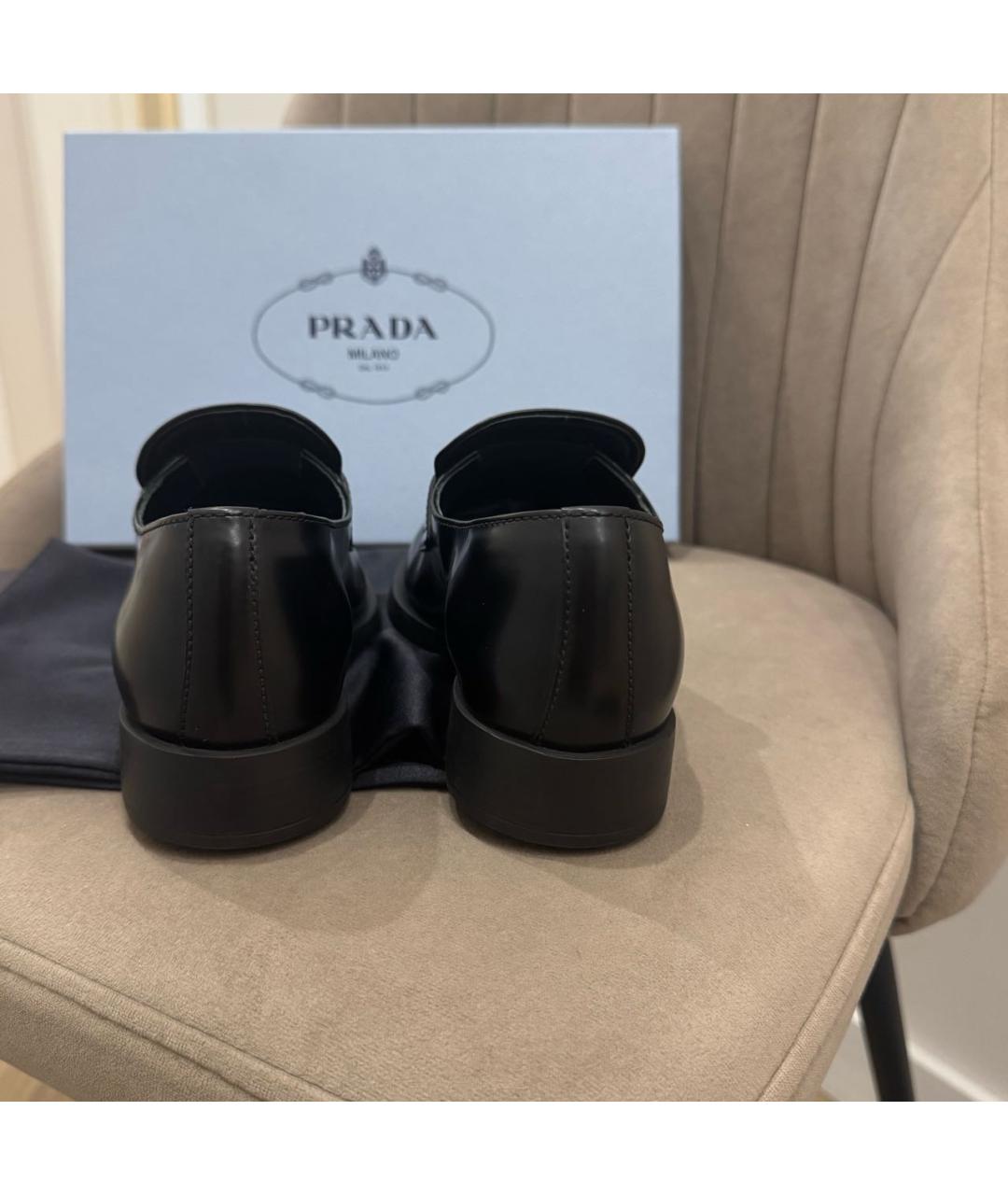 PRADA Черные кожаные лоферы, фото 4