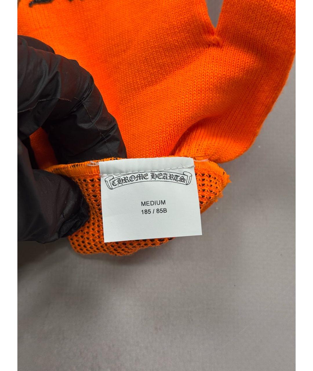 CHROME HEARTS Оранжевое шерстяные перчатки, фото 6