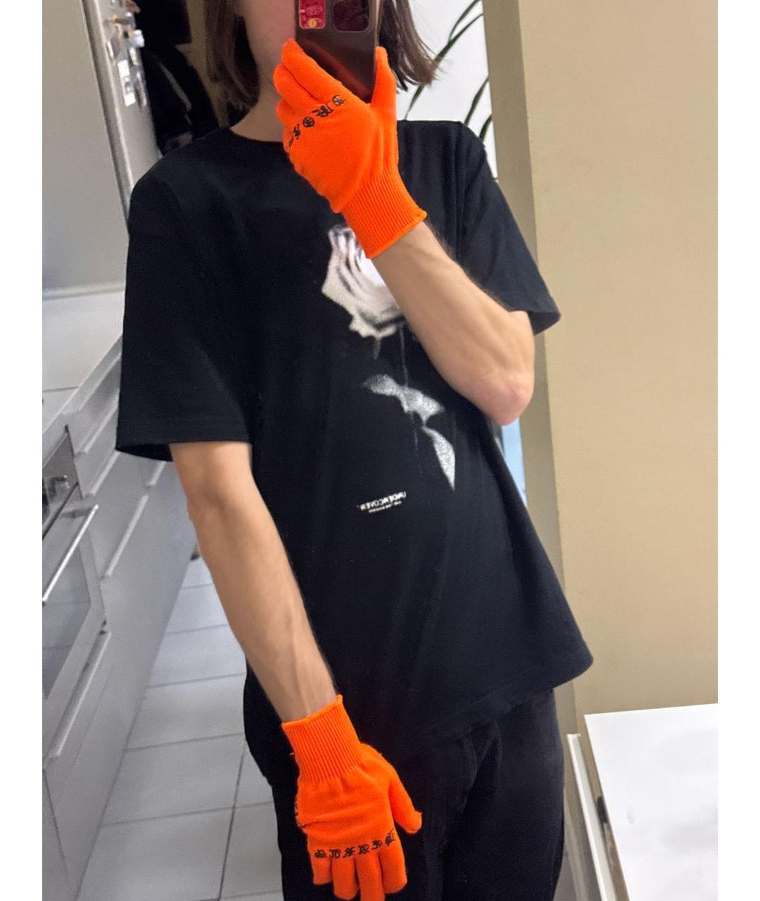 CHROME HEARTS Оранжевое шерстяные перчатки, фото 7