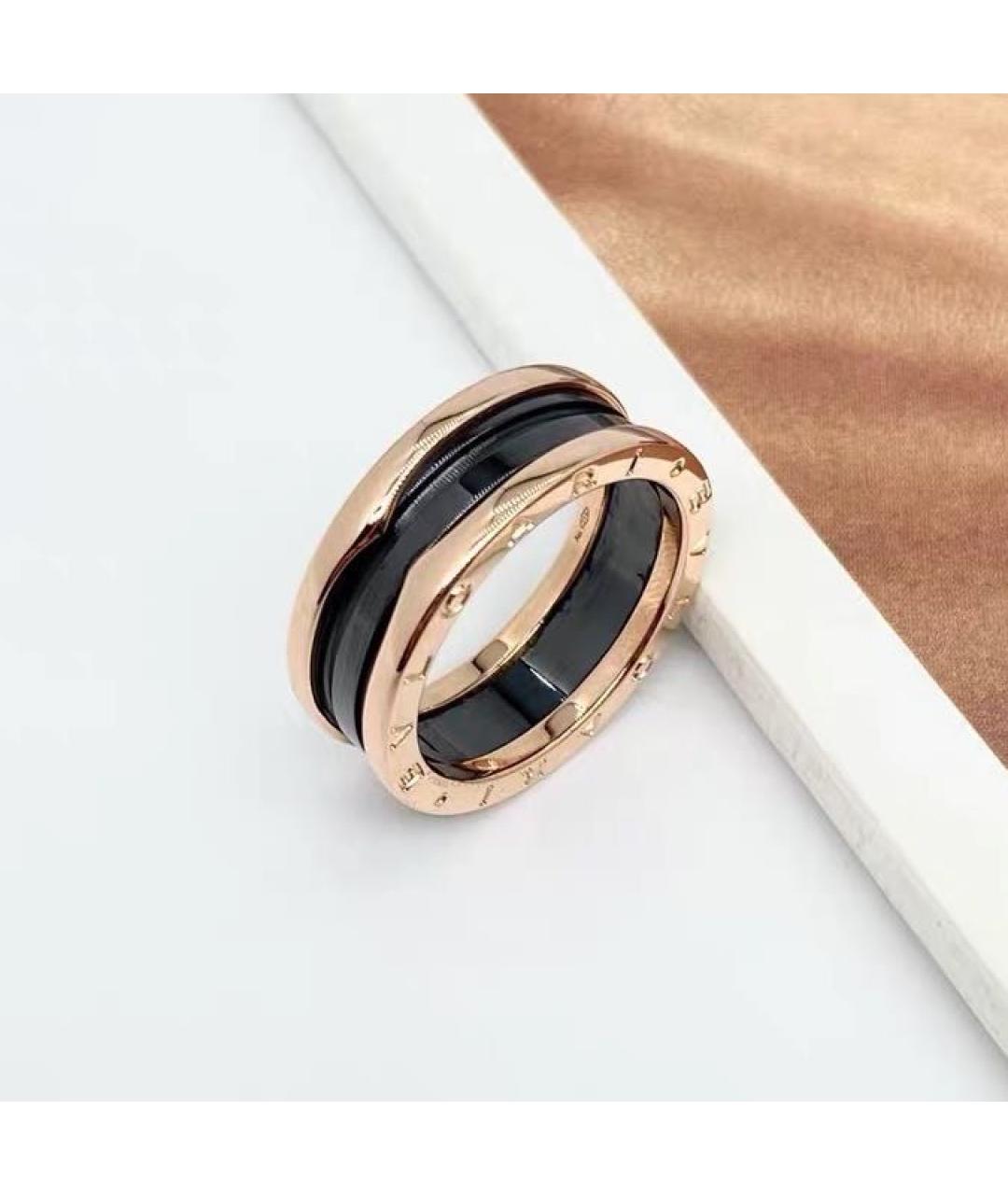 BVLGARI Черное кольцо из розового золота, фото 5