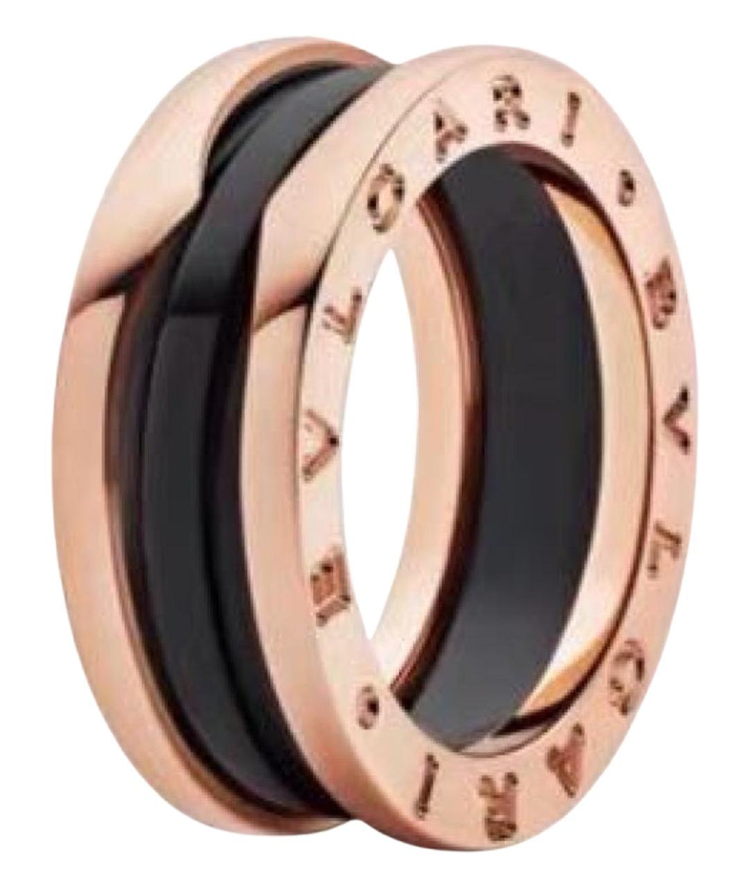 BVLGARI Черное кольцо из розового золота, фото 1