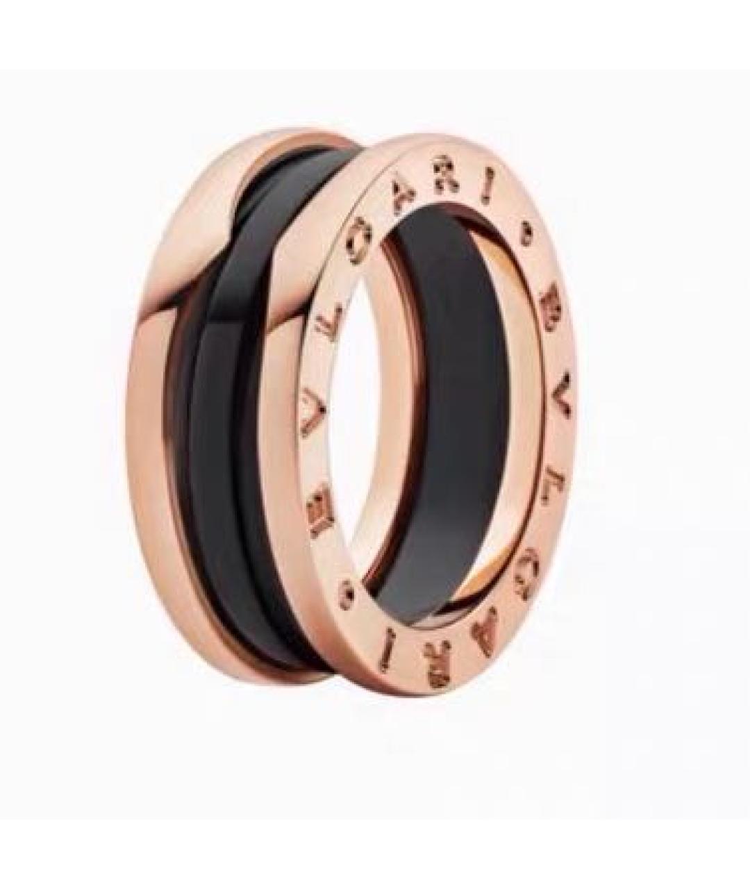 BVLGARI Черное кольцо из розового золота, фото 7