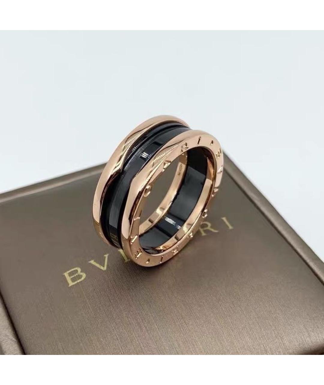 BVLGARI Черное кольцо из розового золота, фото 3