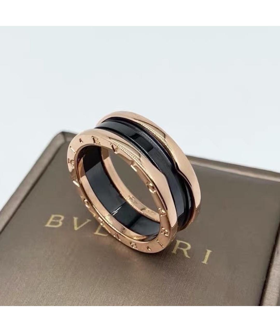 BVLGARI Черное кольцо из розового золота, фото 4