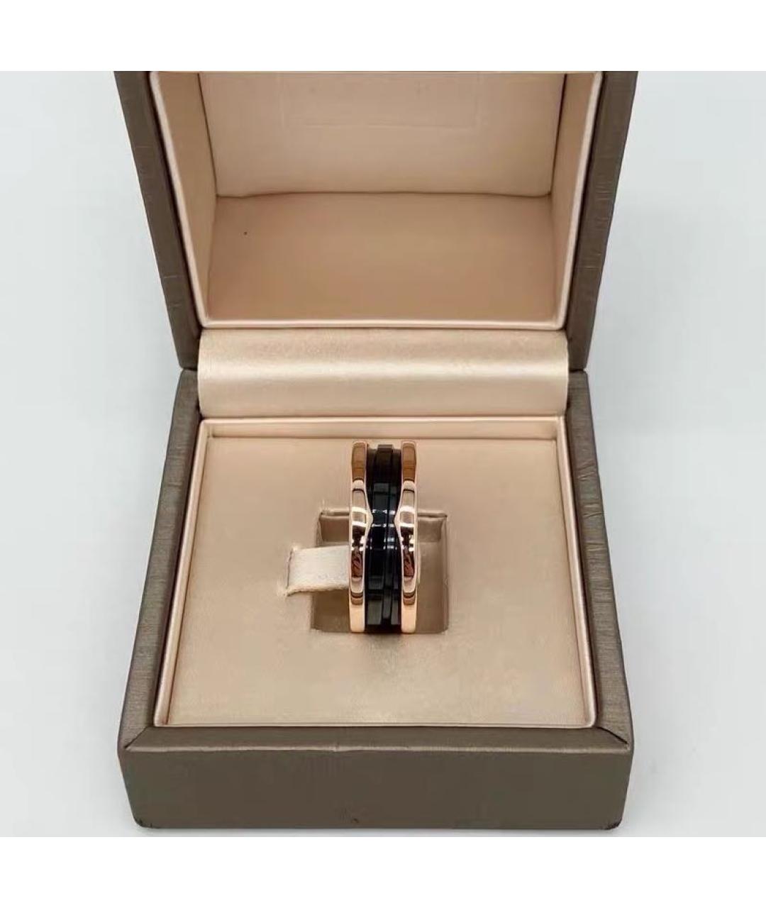 BVLGARI Черное кольцо из розового золота, фото 2
