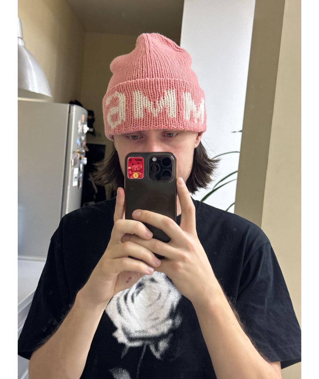 MM6 MAISON MARGIELA Коралловая шерстяная шапка, фото 8