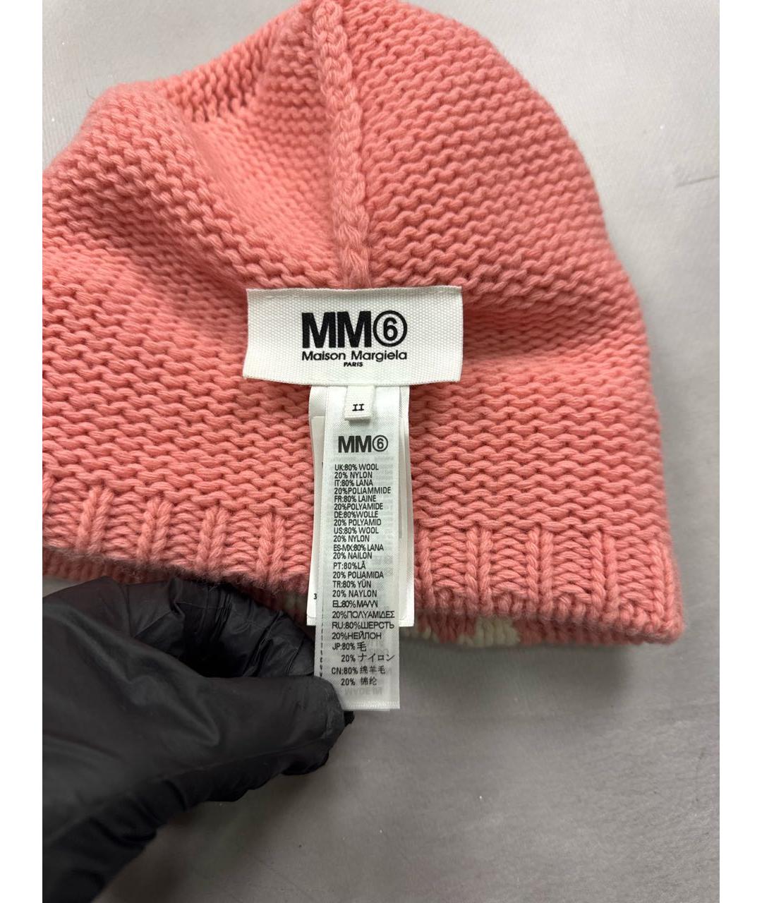 MM6 MAISON MARGIELA Коралловая шерстяная шапка, фото 6