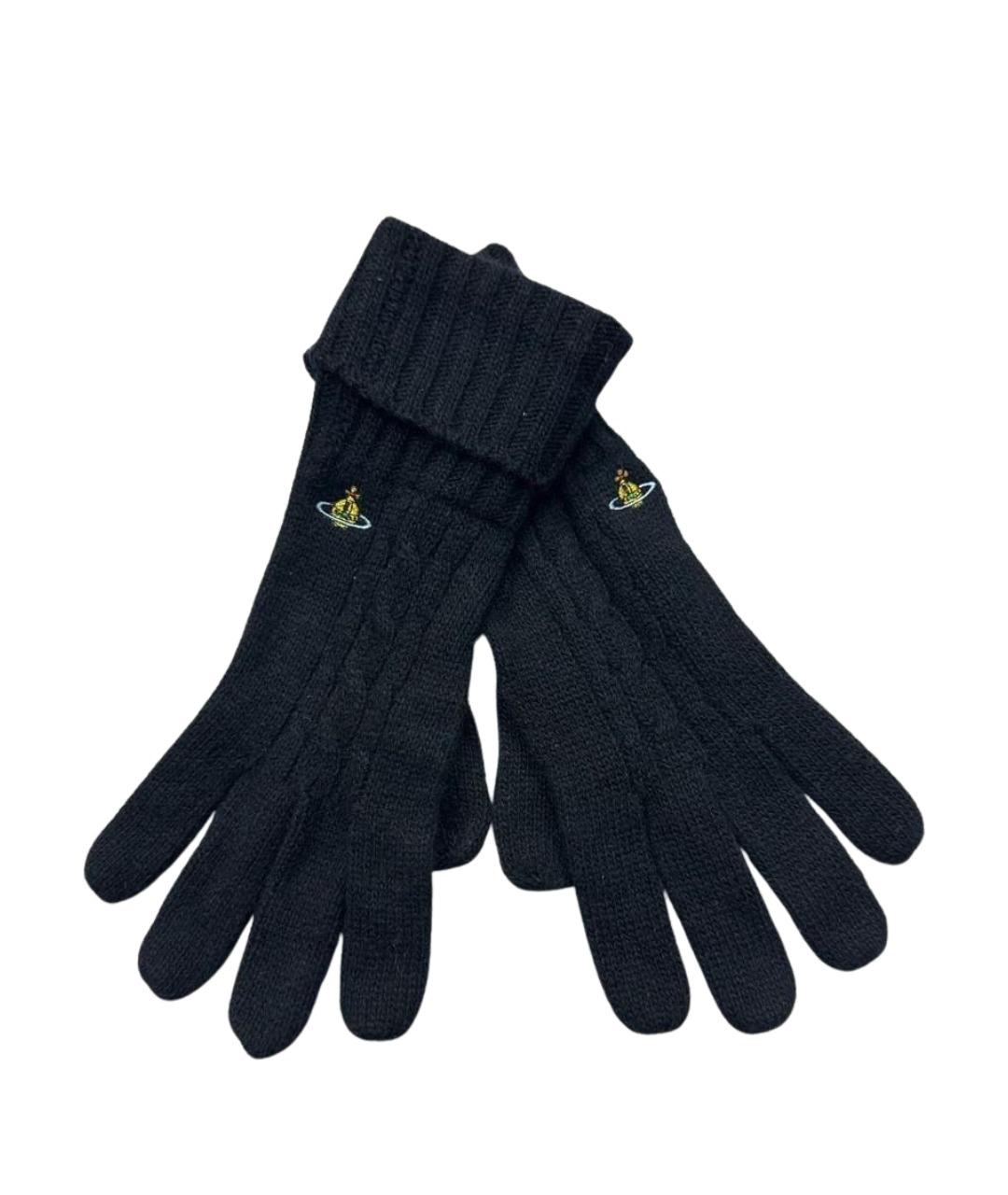 VIVIENNE WESTWOOD Черные шерстяные перчатки, фото 1