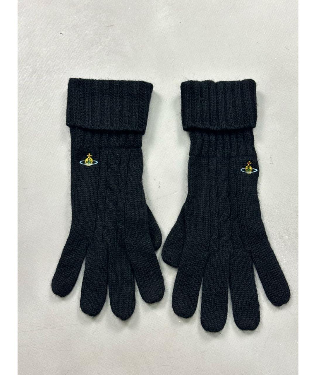 VIVIENNE WESTWOOD Черные шерстяные перчатки, фото 2
