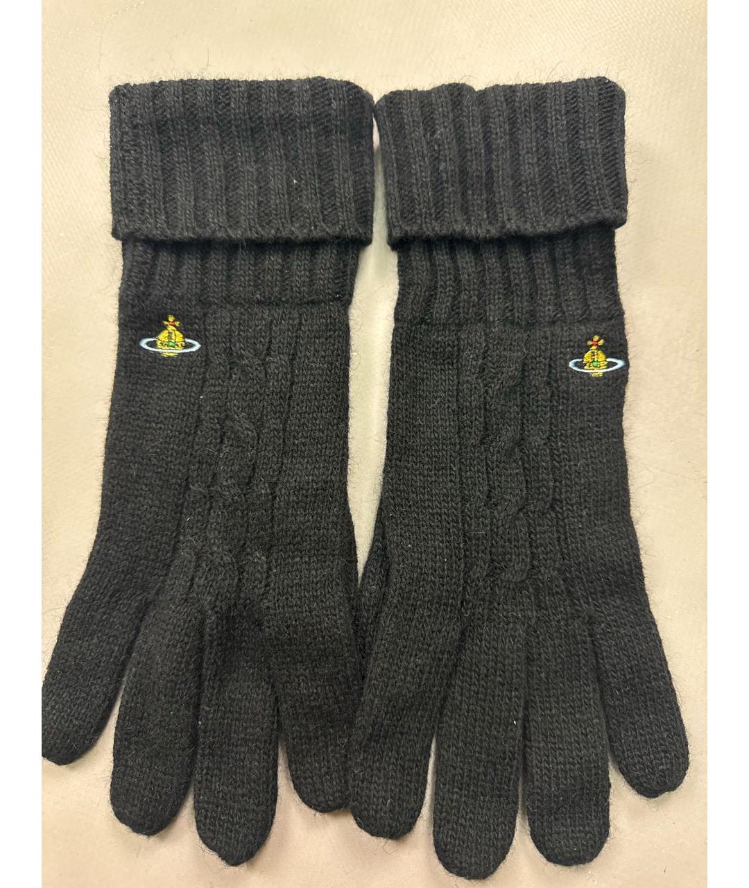 VIVIENNE WESTWOOD Черные шерстяные перчатки, фото 5