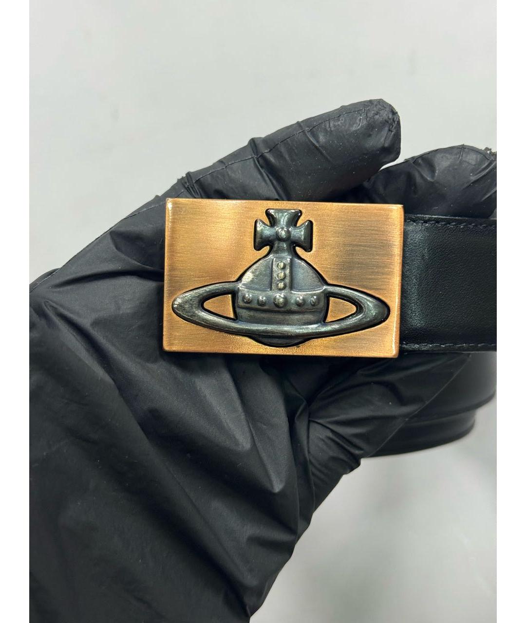 VIVIENNE WESTWOOD Черный кожаный ремень, фото 3