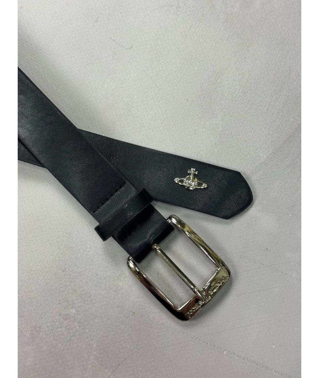 VIVIENNE WESTWOOD Черный кожаный ремень, фото 2