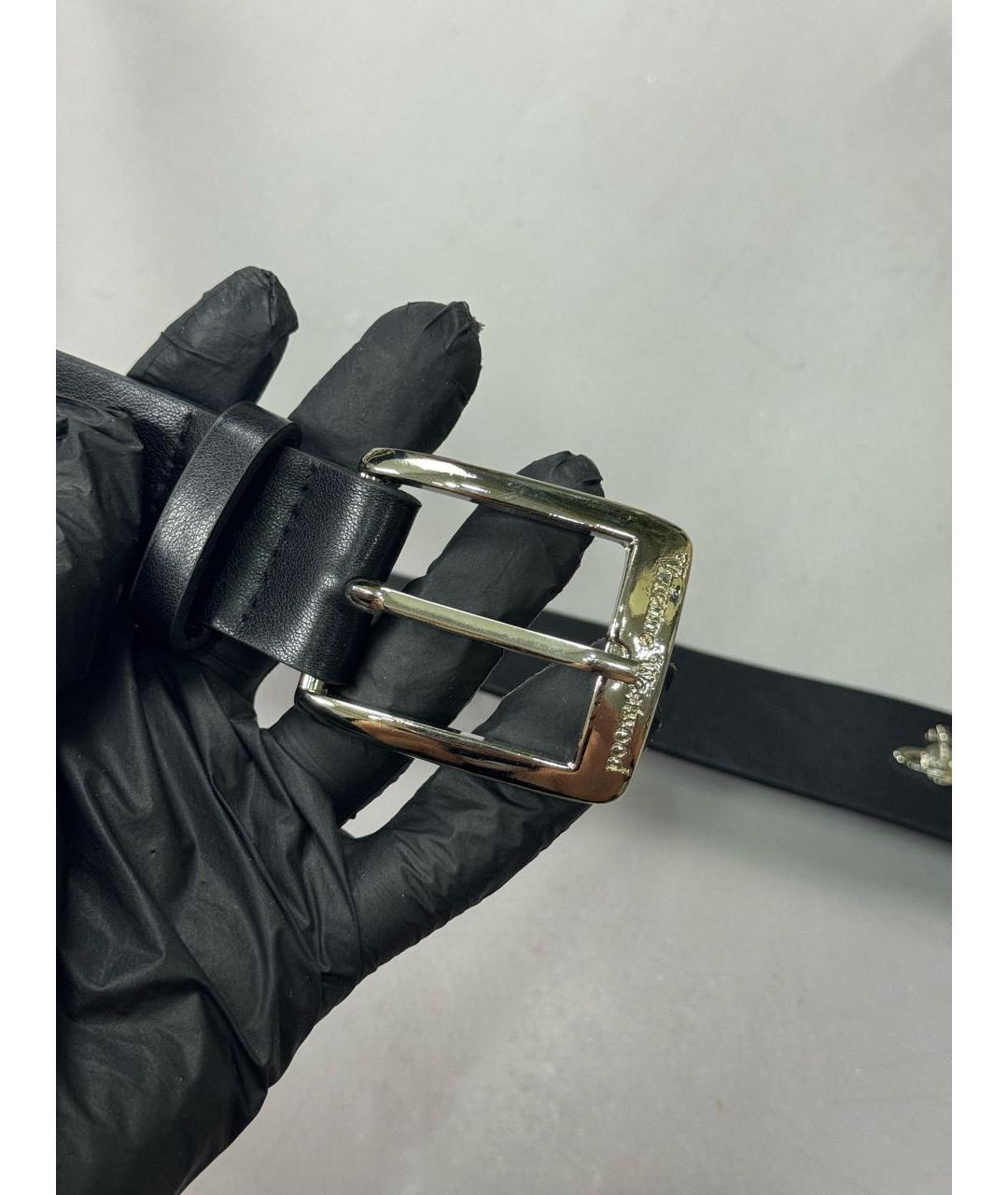 VIVIENNE WESTWOOD Черный кожаный ремень, фото 3