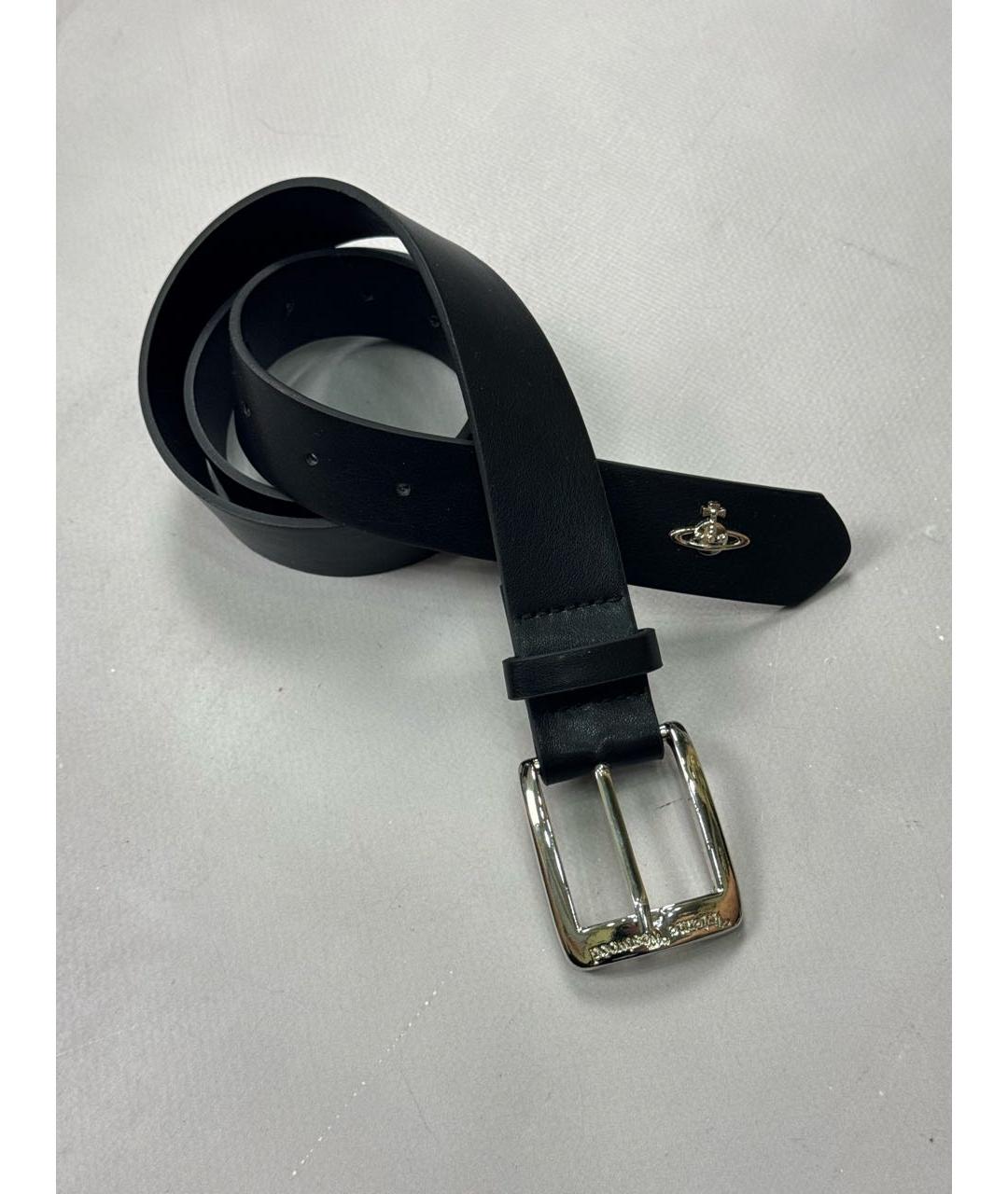 VIVIENNE WESTWOOD Черный кожаный ремень, фото 8