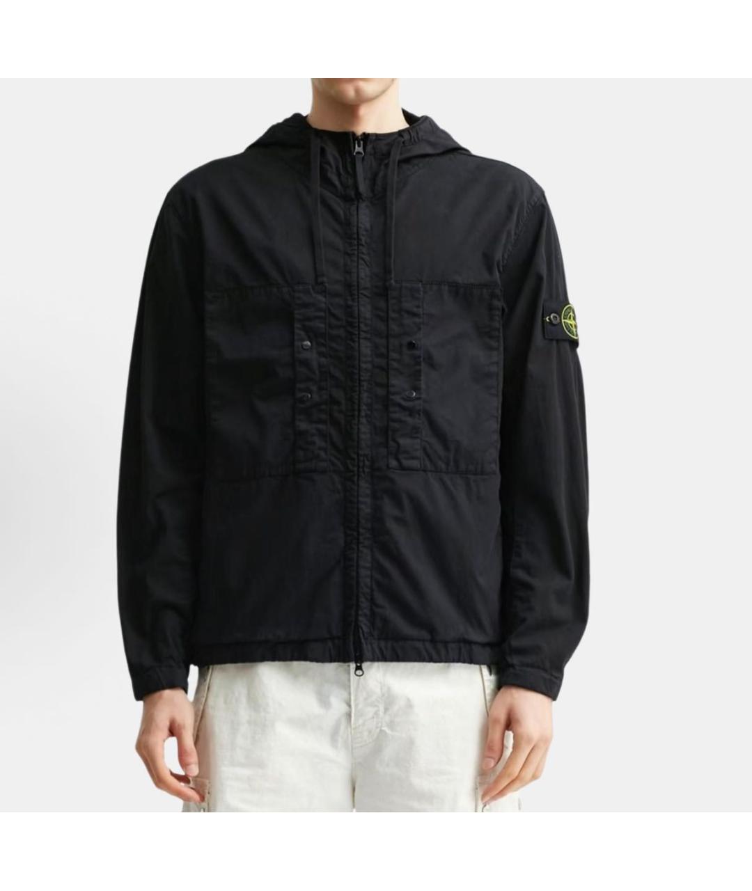 STONE ISLAND Черная хлопковая куртка, фото 2