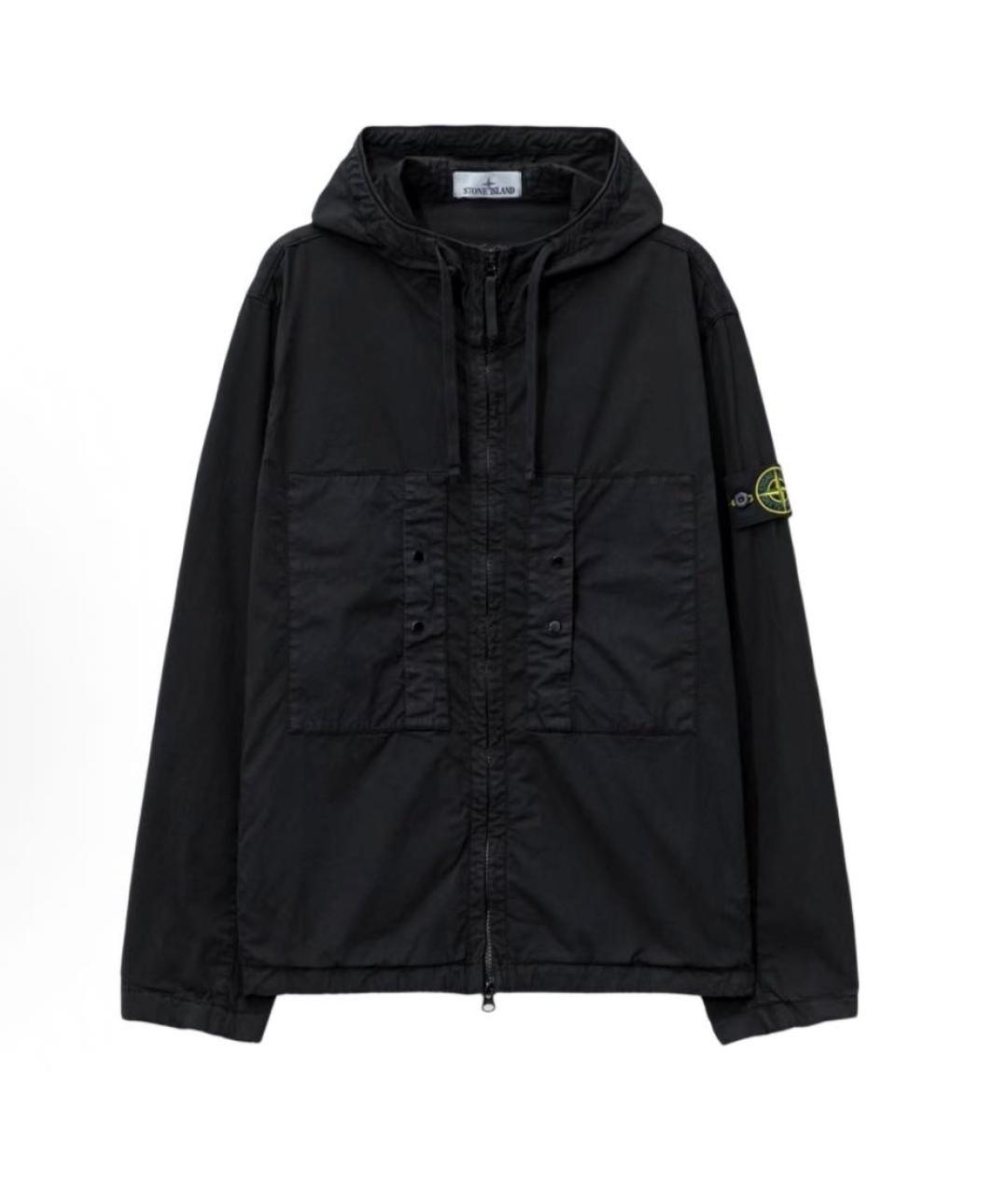 STONE ISLAND Черная хлопковая куртка, фото 1